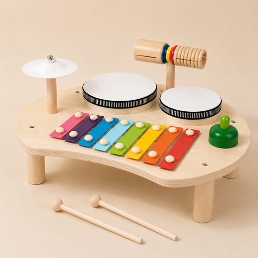 Mesa Musical Montessori de Madeira Infantil Brinquedo Educativo