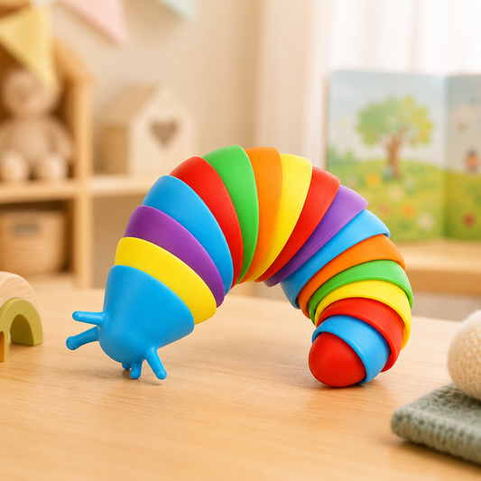 Lagarta Articulada Colorida Brinquedo Sensorial Infantil
