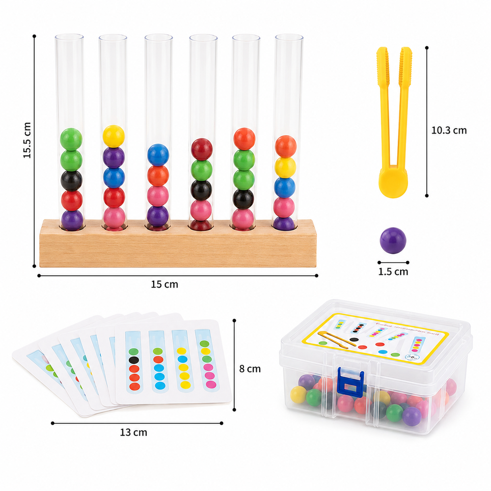 Exemplo de uso de brinquedo Montessori de cores e coordenação em atividade educativa para crianças
