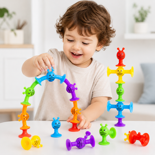 Brinquedo Sensorial de Montar com Ventosa 45 Peças Infantil Educativo