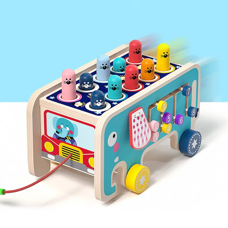 Brinquedo Montessori de Madeira com Martelo Educativo Infantil