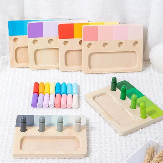 Brinquedos Montessori Jogo de Encaixe de Cores