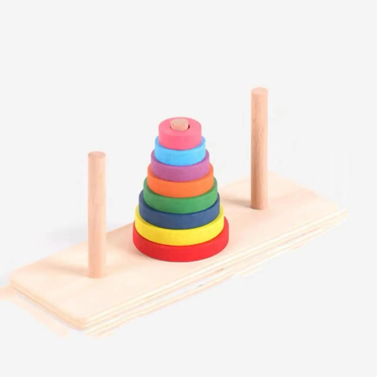 Torre de Hanói Infantil de Madeira Brinquedo Montessori Educativo