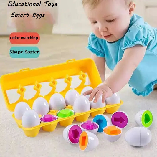 Brinquedo Montessori Educativo Ovos de Encaixe Cores e Formas