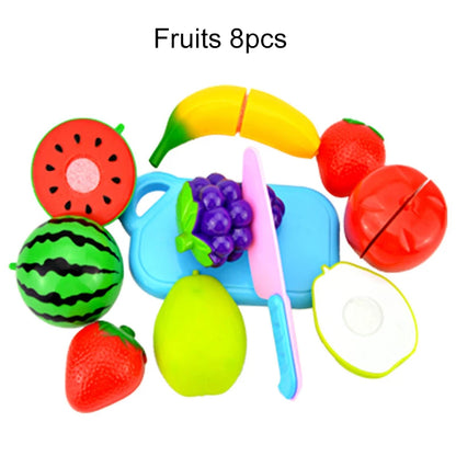 Brinquedo de Cozinha Infantil Kit Frutas e Legumes de Cortar em Madeira