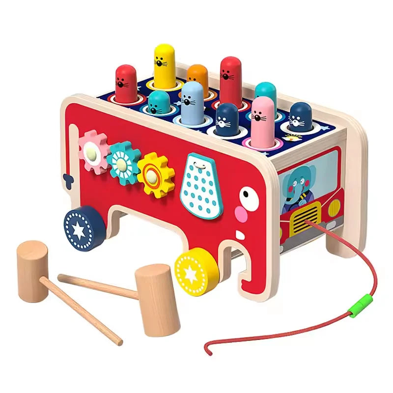 Brinquedo Montessori de Madeira com Martelo Educativo Infantil