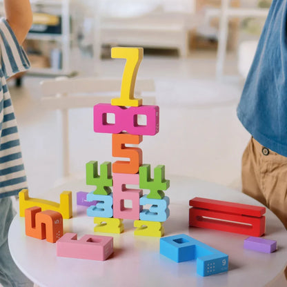 Blocos Numéricos Montessori de Madeira com Cartas Educativas