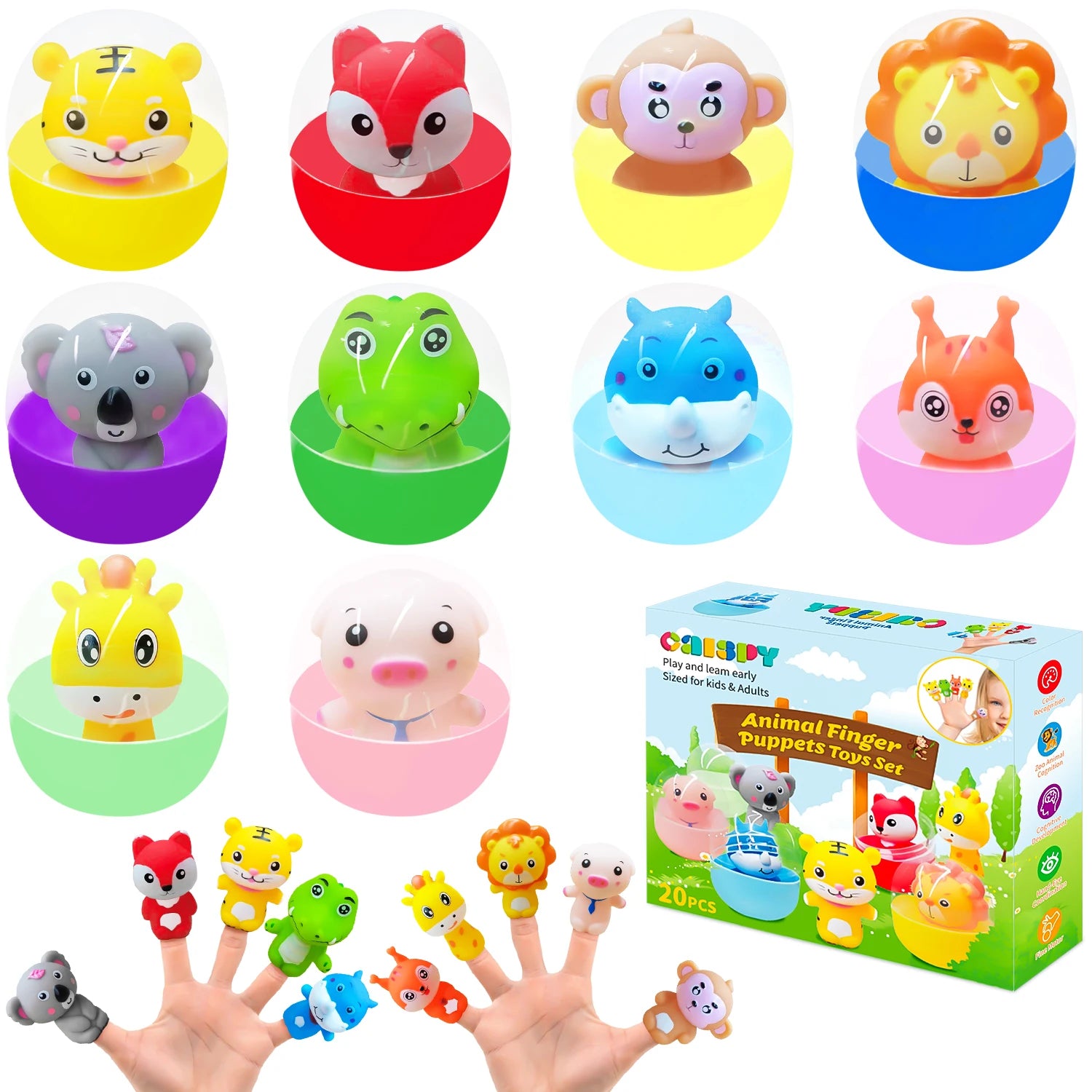 Kit 10 Dedoches de Animais Infantil