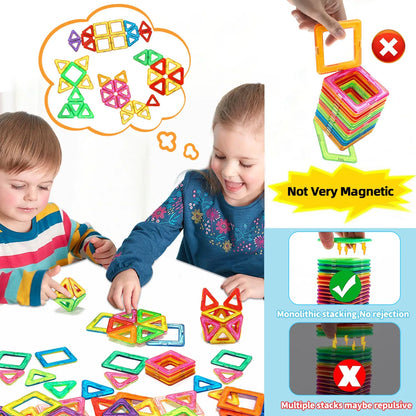 Brinquedo Magnético de Montar Infantil 60 Peças Educativo Criativo
