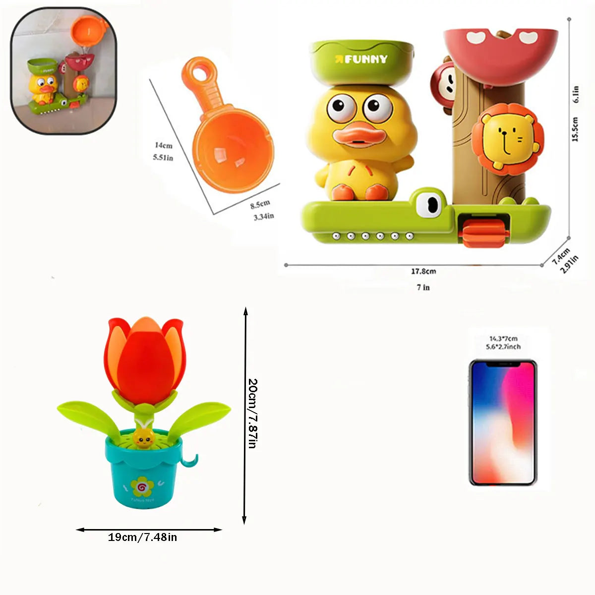 Brinquedo de Banho Infantil Roda d'Água com Ventosa
