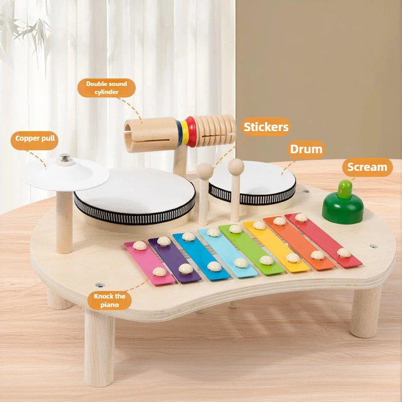 Mesa Musical Montessori de Madeira Infantil Brinquedo Educativo