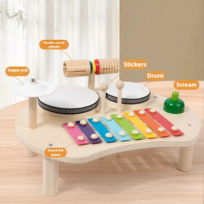 Mesa Musical Montessori de Madeira Infantil Brinquedo Educativo