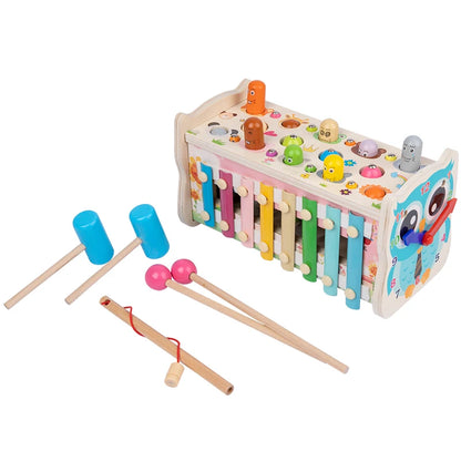 Brinquedo Montessori de Madeira com Martelo Educativo Infantil