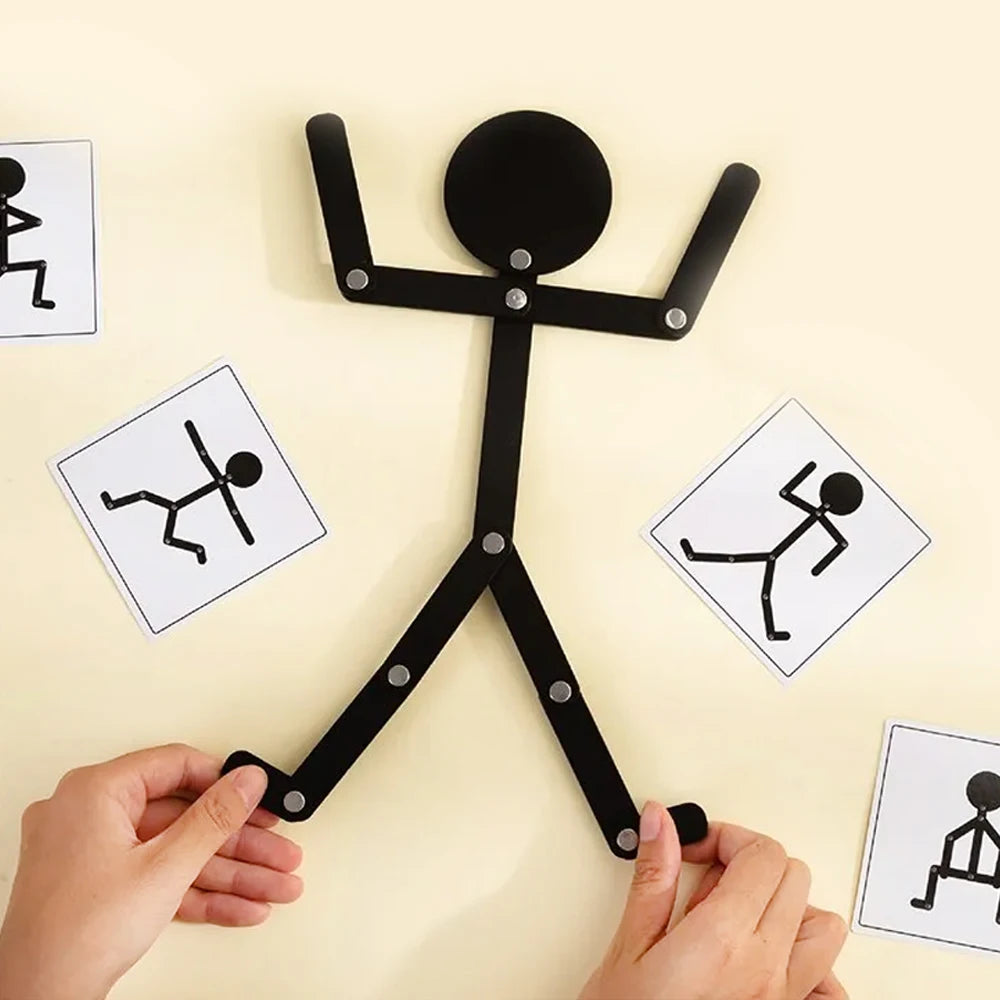 Boneco Articulável de Madeira Montessori Brinquedo Educativo