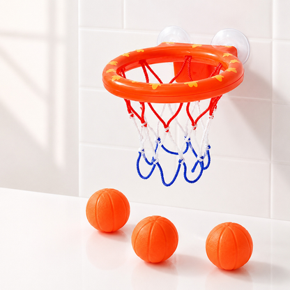 Kit cesta de basquete infantil de banho com bolinhas