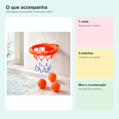 Medidas, conteúdo e benefícios de cesta de basquete infantil de banho para comparar antes da compra