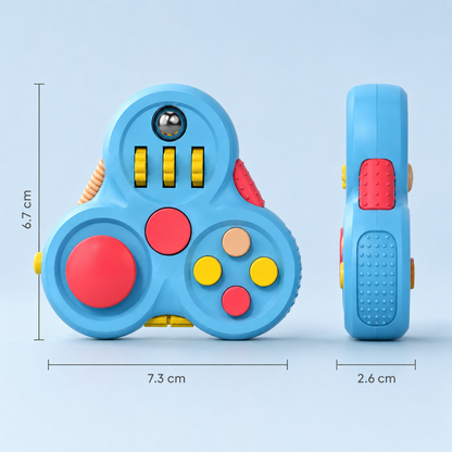 Medidas do fidget spinner infantil azul compacto