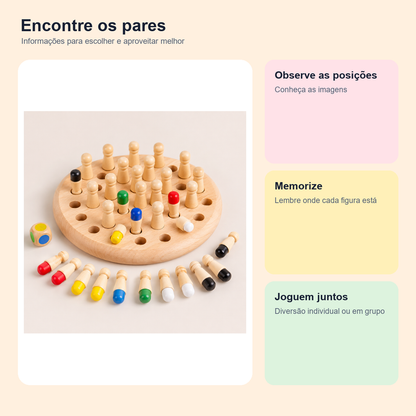 Medidas, conteúdo e benefícios de jogo da memória Montessori em madeira para comparar antes da compra