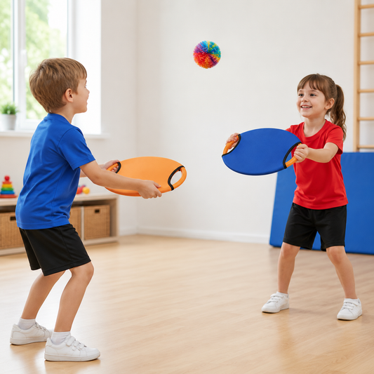 Brincadeira infantil de coordenação motora com lançar e pegar bola