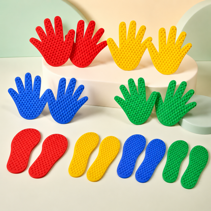 Mãos e pés sensoriais de silicone colorido para coordenação motora