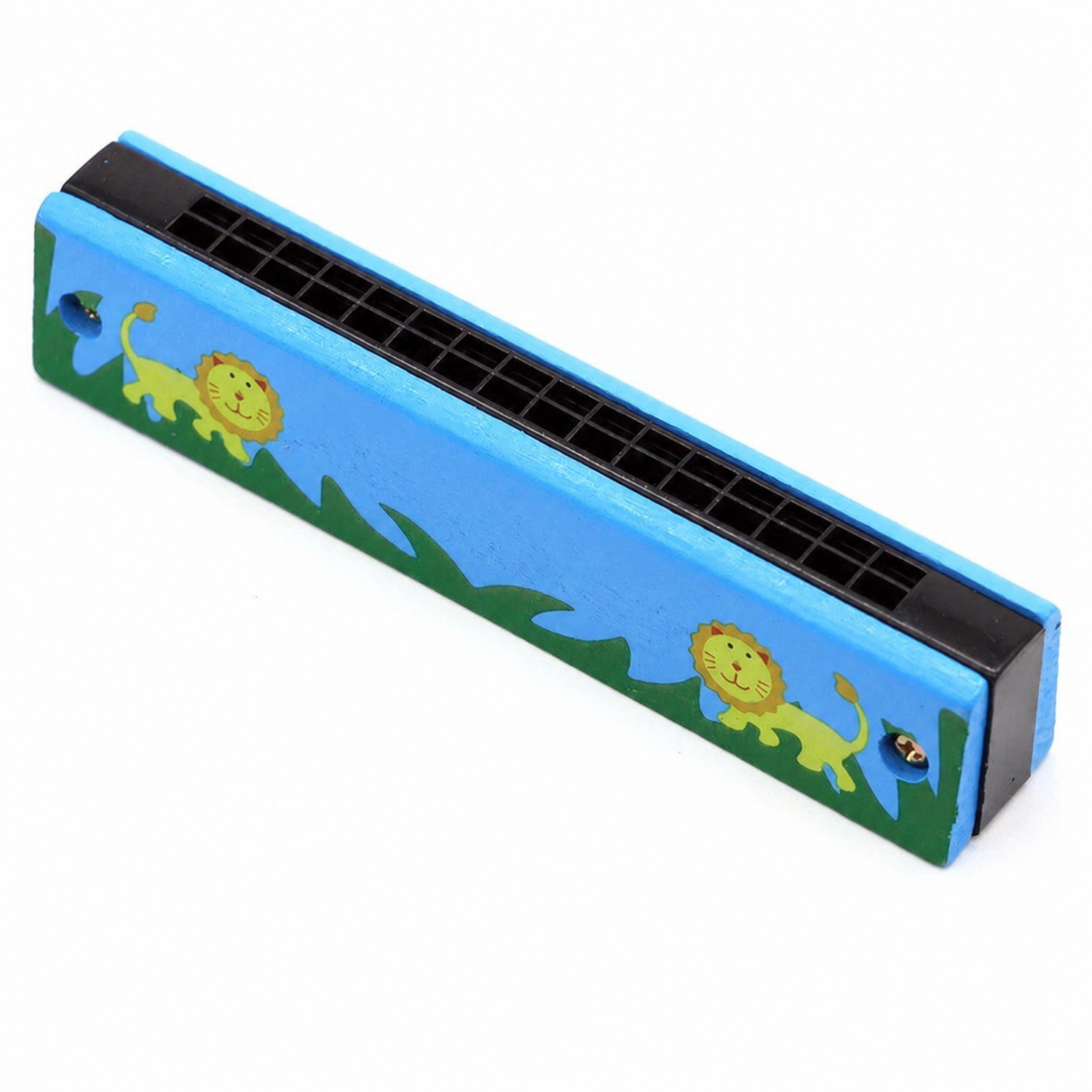 Gaita infantil de madeira azul com leões — 1500 x 1500