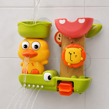 Brinquedo de banho modelo pato com roda d'água em funcionamento